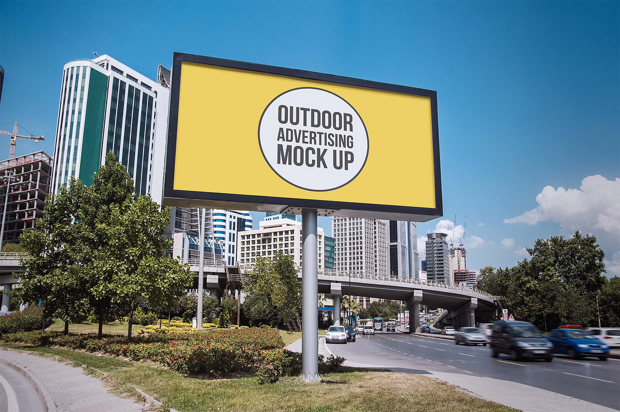 Outdoor Advertising Mockups Free. Billboard Mockup

