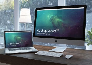 iMac Workspace Free Mockup