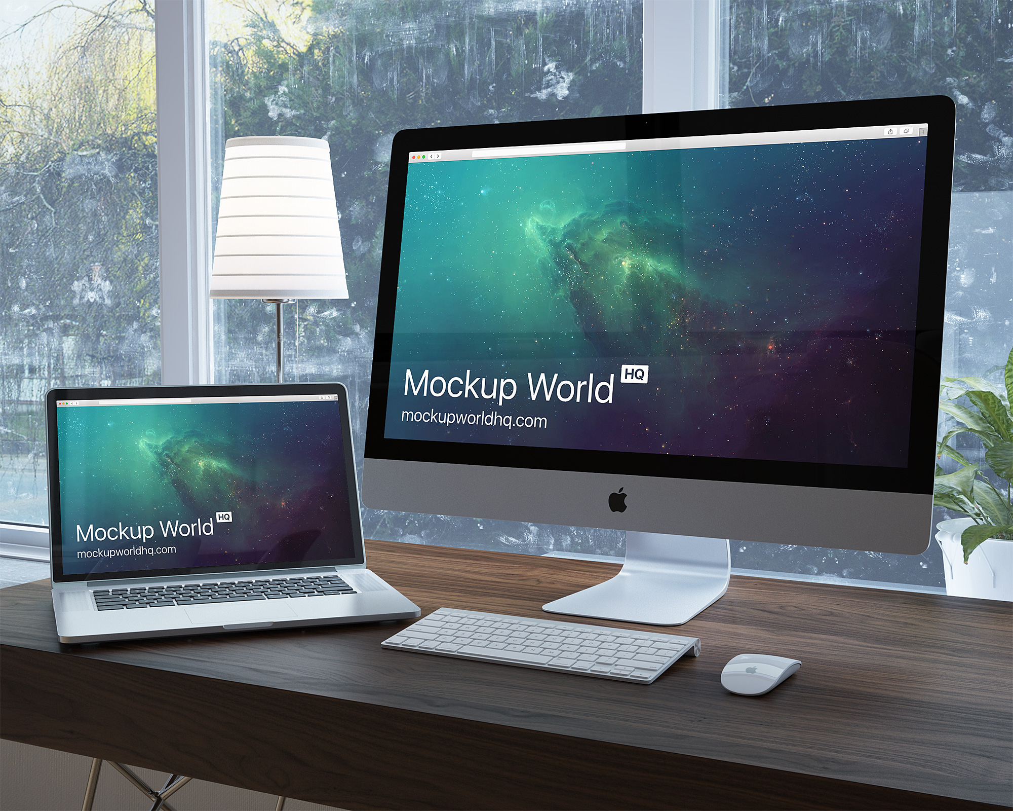 iMac Workspace Free Mockup