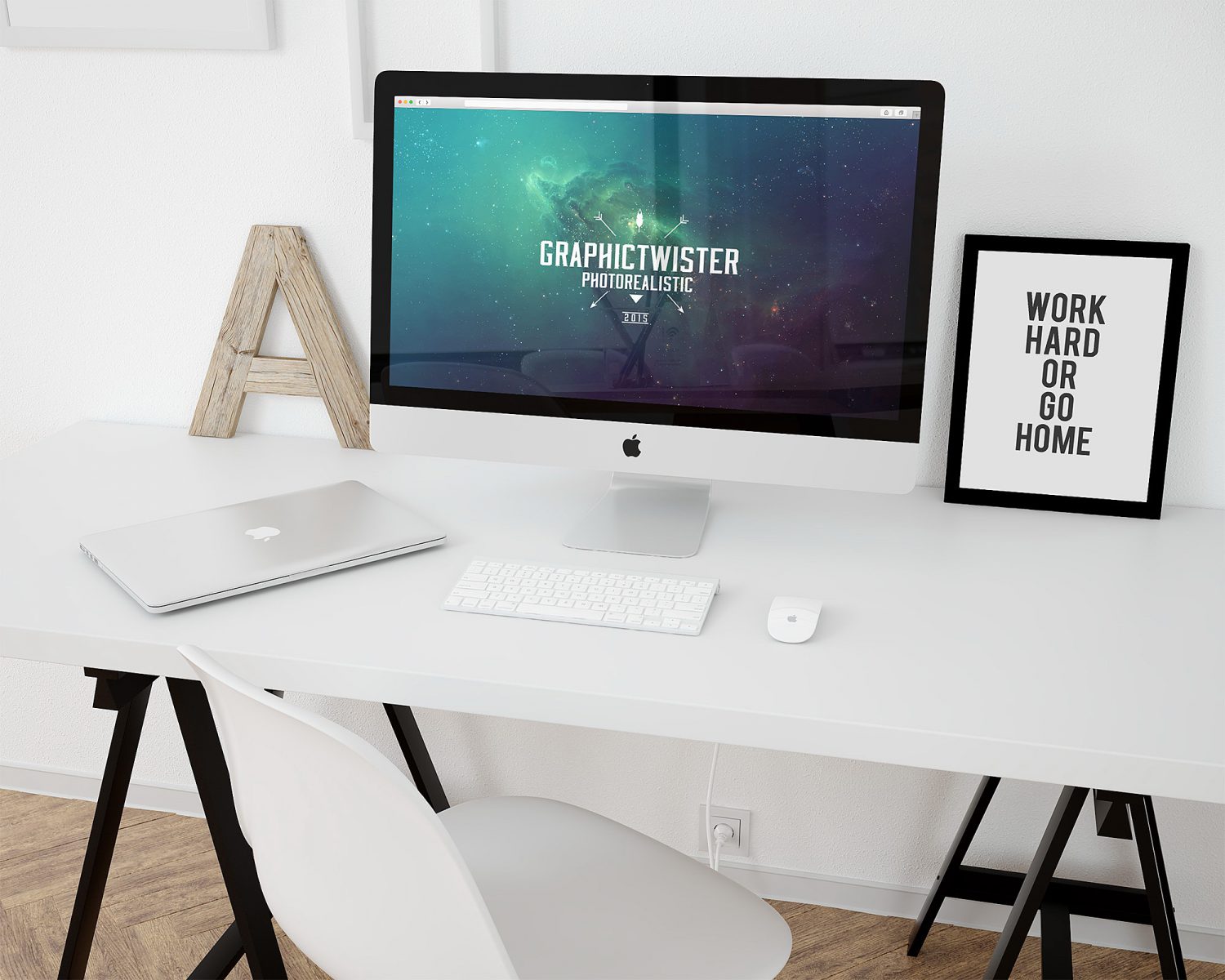 iMac Workspace Mockup Template