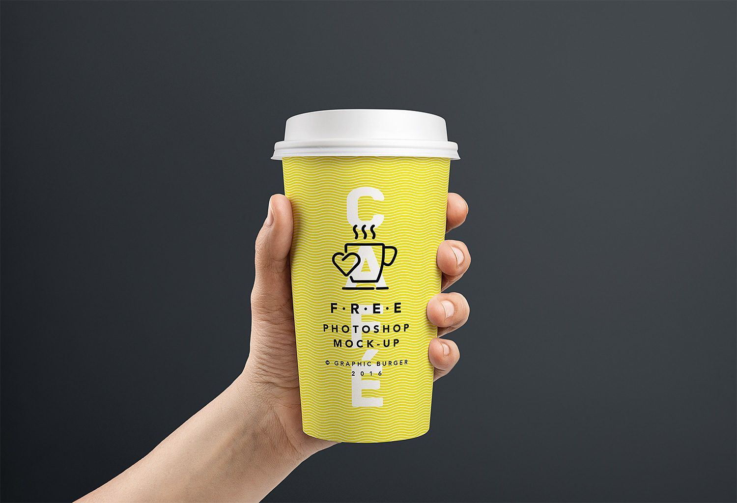 Free Medium and Small Cup In Hand Mockup PSD