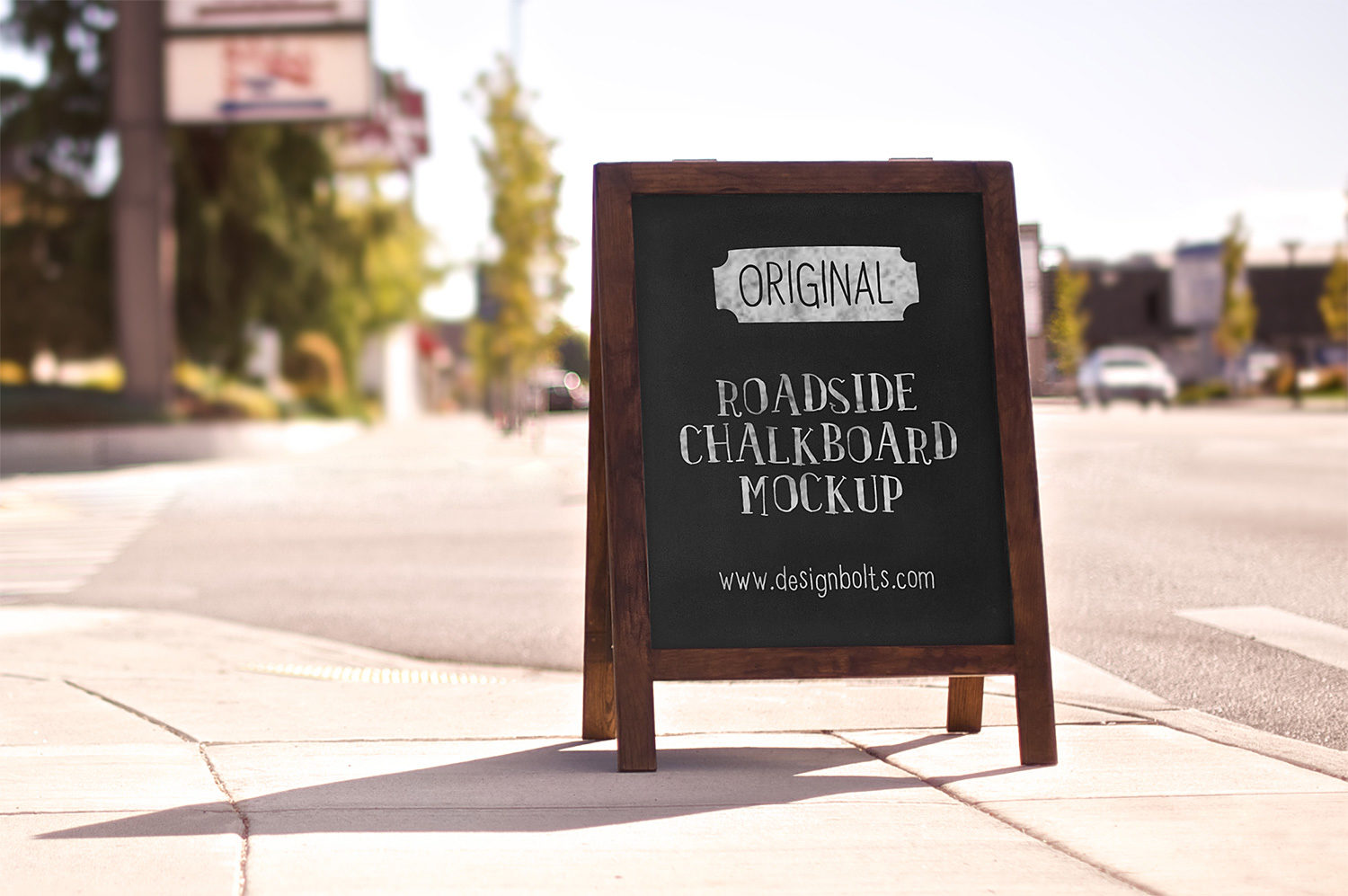 Roadside Chalkboard Mockup Free