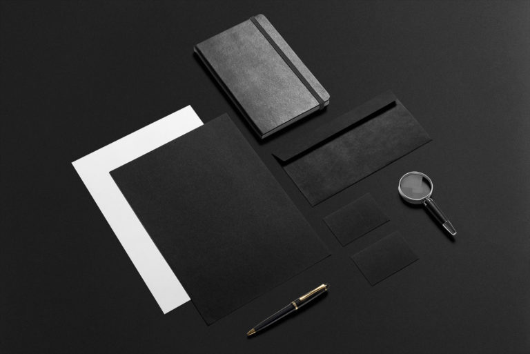 Download Black Stationery Mockup Free PSD | Mockup World HQ