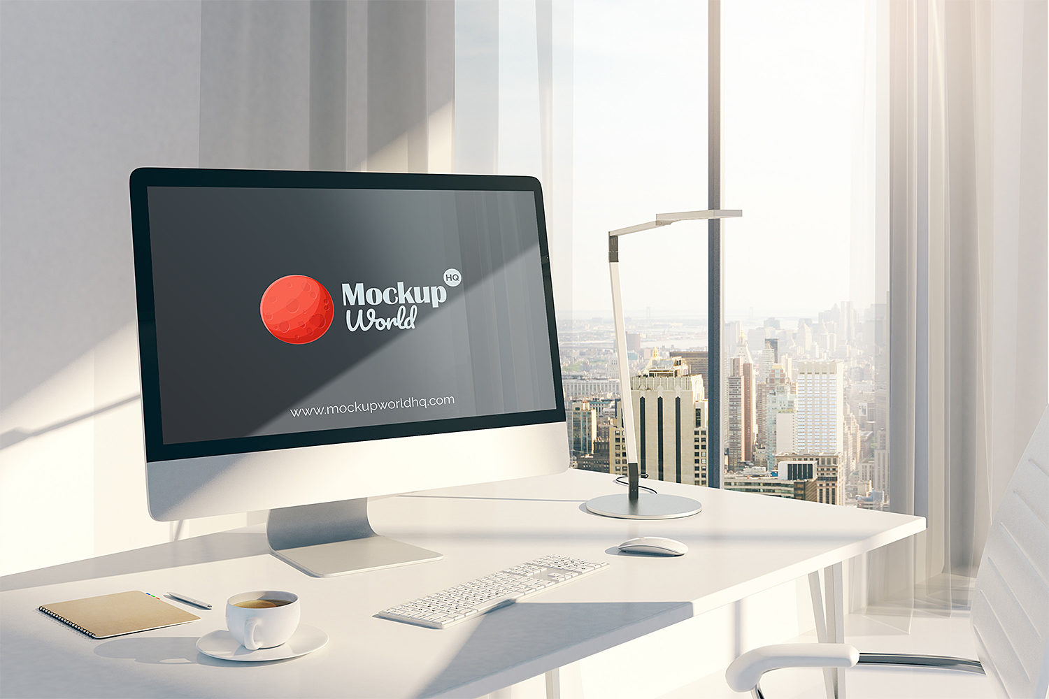 Download Desktop iMac Screen Mockup Free | Mockup World HQ