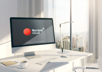 Desktop iMac Screen Mockup Free