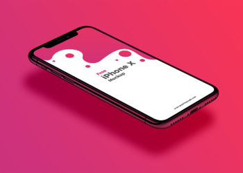 Perspective View iPhone X Mockup Free