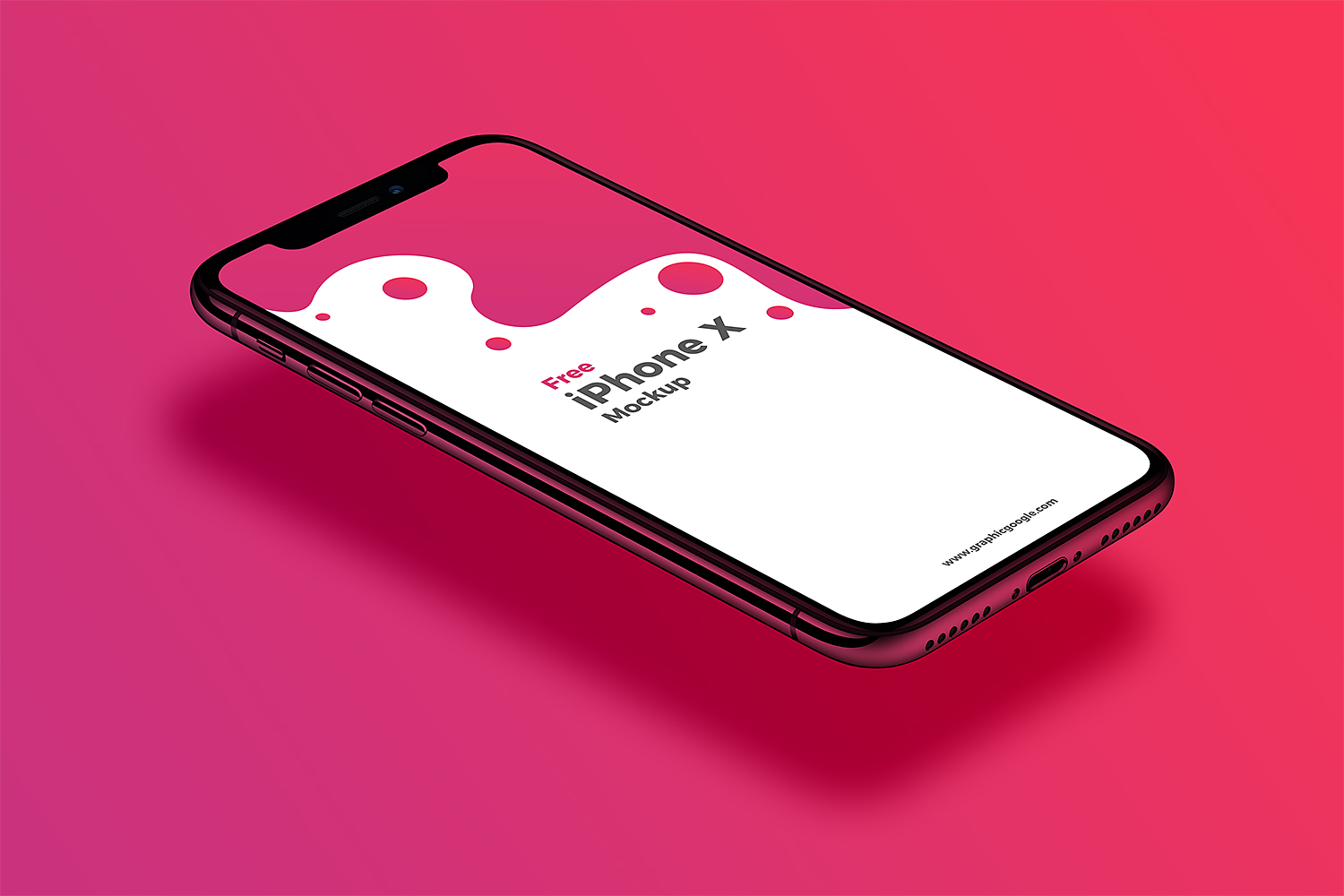 Perspective View iPhone X Mockup Free