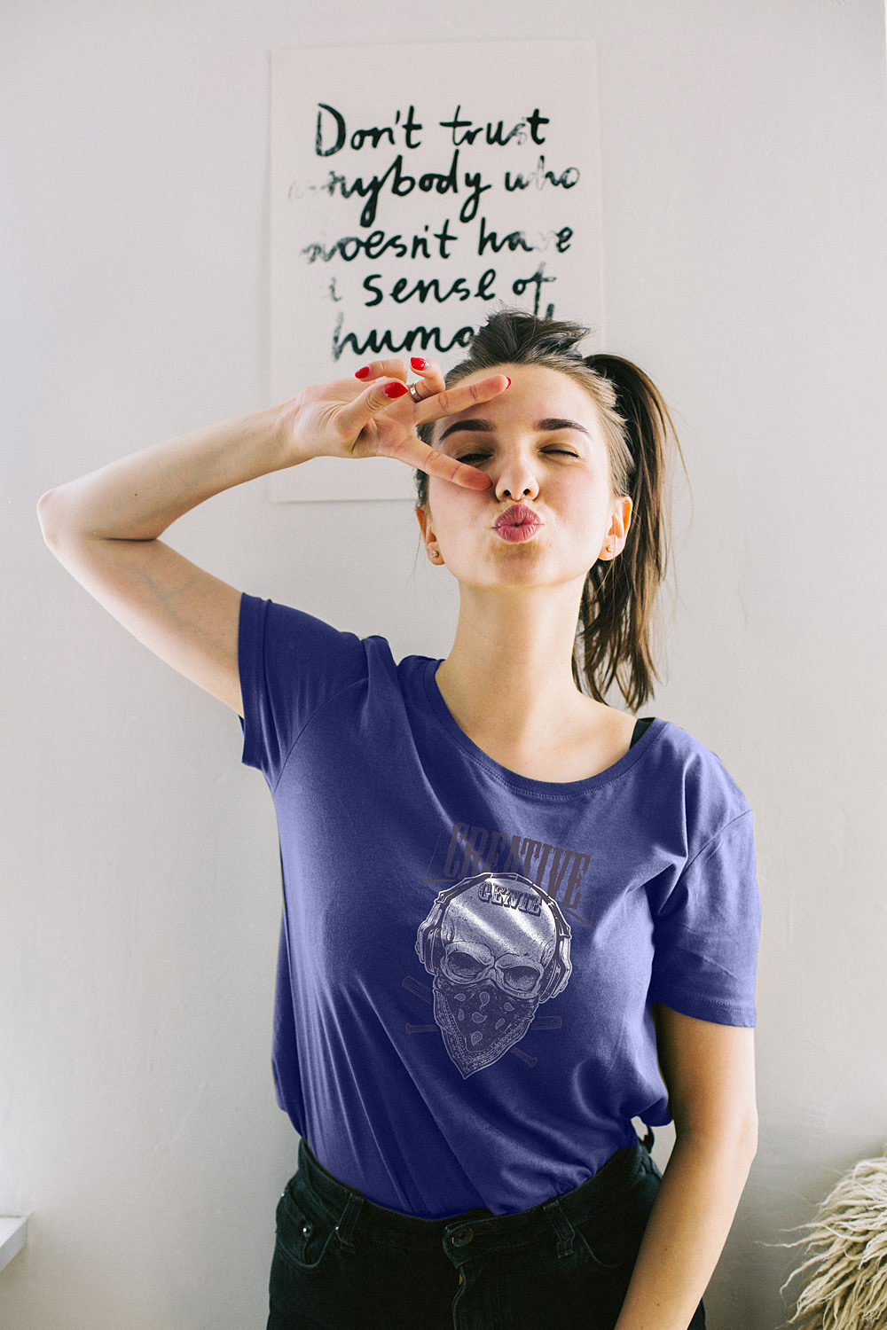 Women T-Shirt Mockup Free
