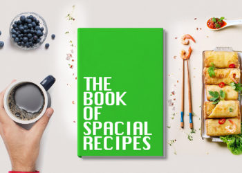 Book Cover with Recipes Free Mockup