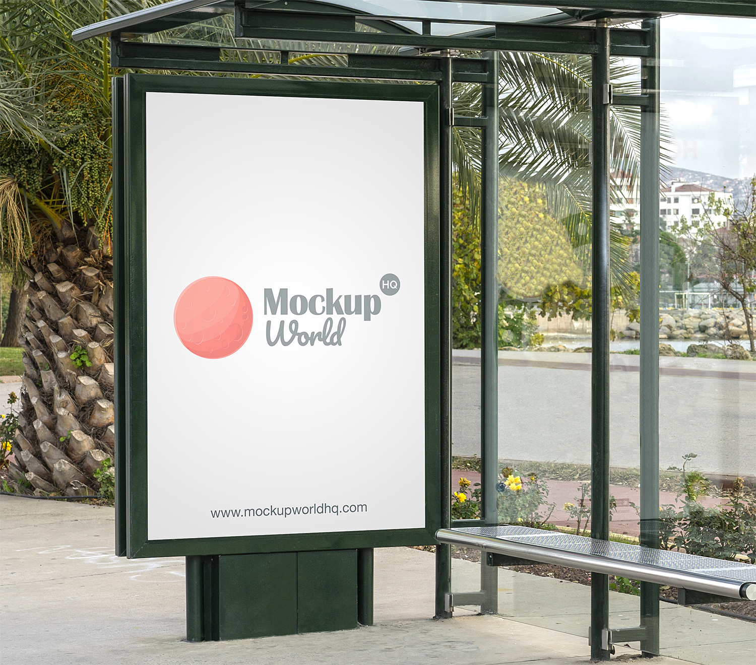 Bus Stop Poster City Light Mockup