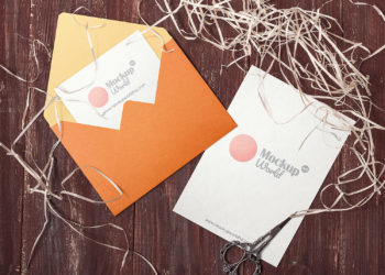 Invitation Card and Envelope Mockups Free