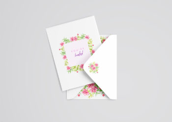 Wedding Card and Envelope Mockup