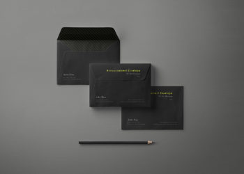 Free Black Envelope Mockup A6