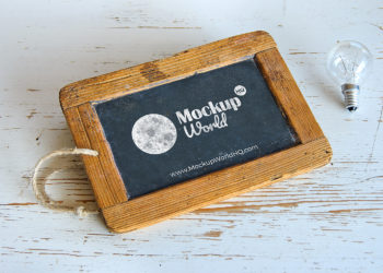 Wooden Frame Chalkboard Mockup