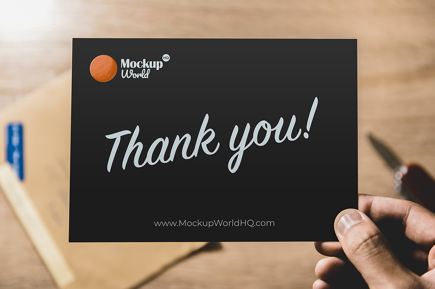 Thank You Card Free Mockup | Mockup World HQ
