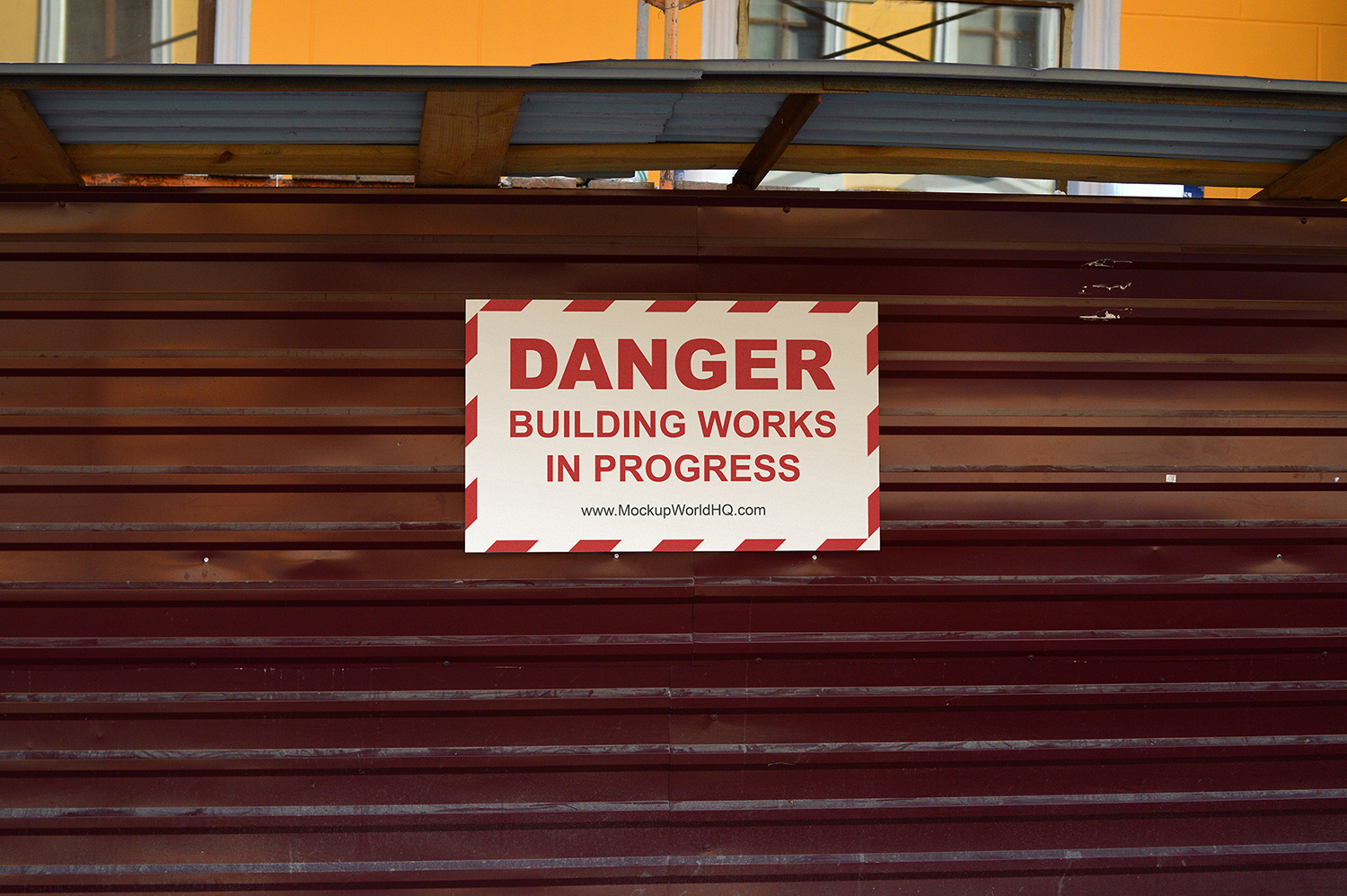 Building Works Sign Free Mockup