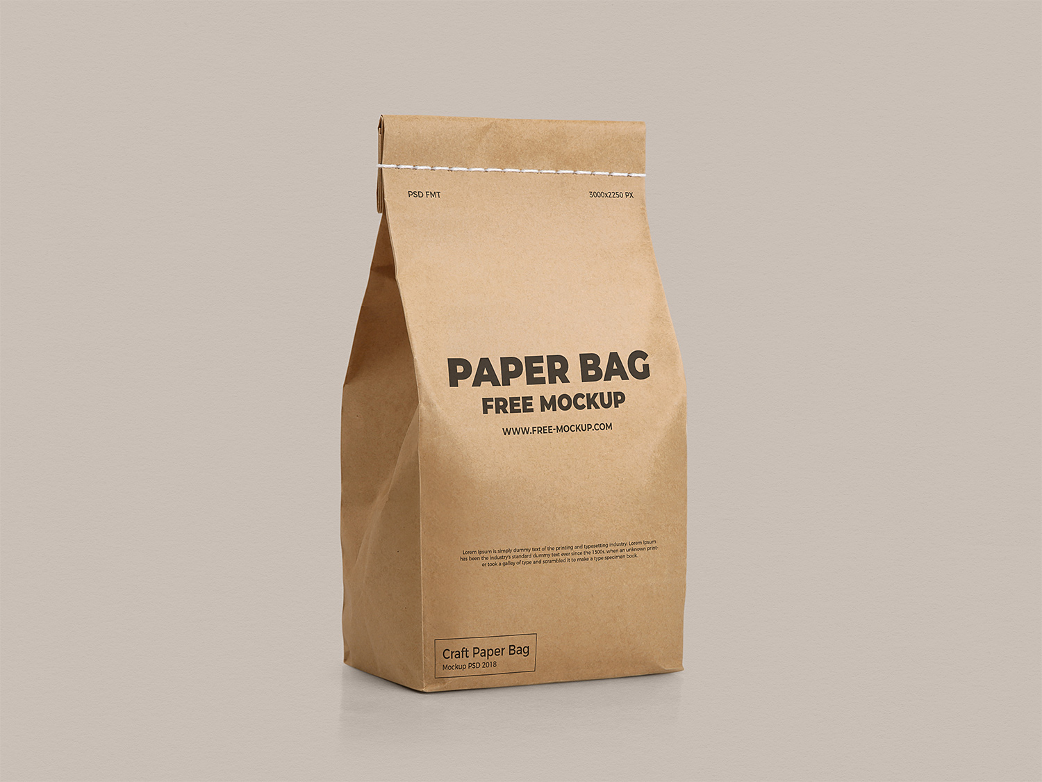 Download Craft Paper Bag Free Mockup | Mockup World HQ