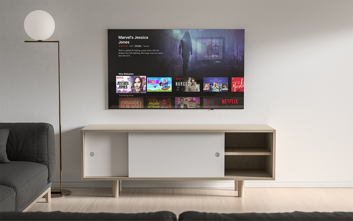 55-inch Smart TV Mockup Free