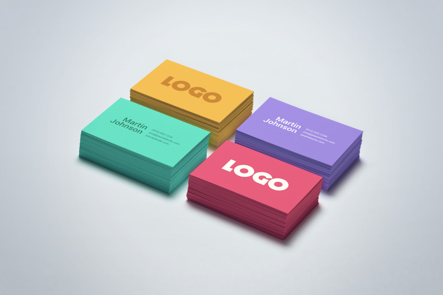 Colorful Business Card Mock Up