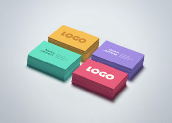 Colorful Business Card Mock Up