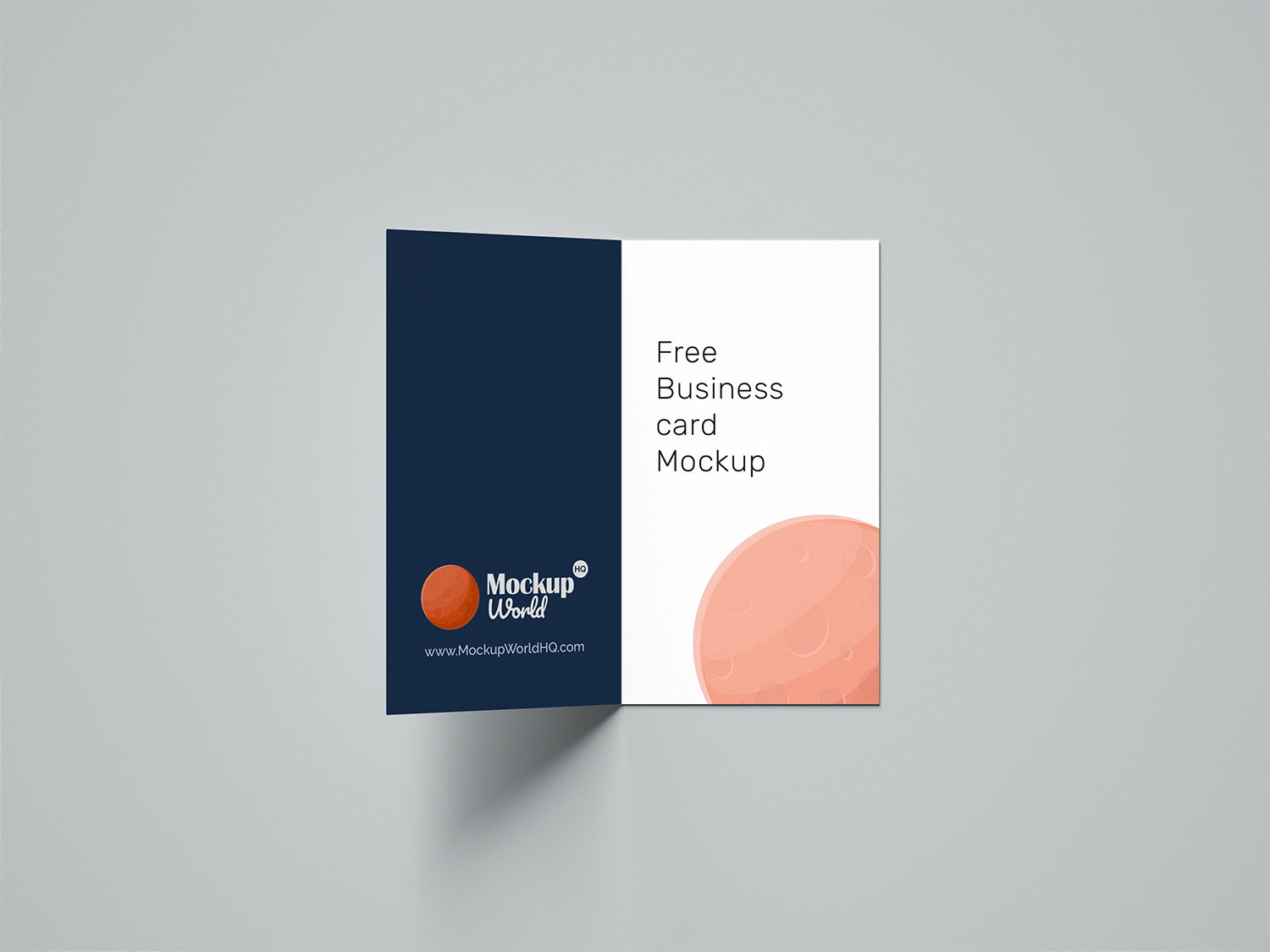Folded Business Card Free Mockup