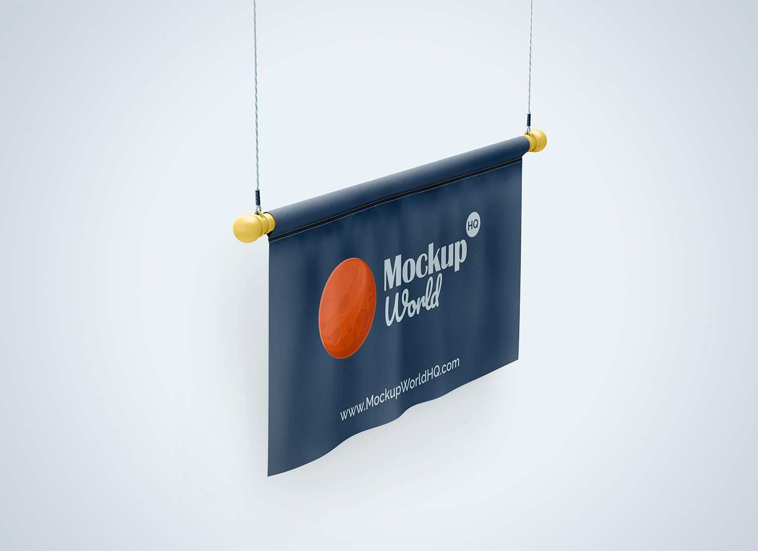 Download Free Flag Mockup - Half Side View | Mockup World HQ