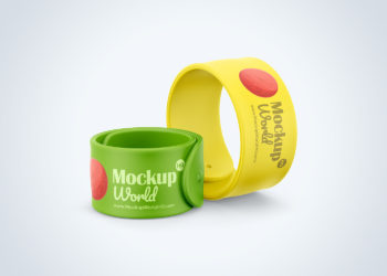 Two Rubber Slap Bracelets Free Mockup