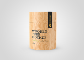 Wooden Tube Free PSD Mockup