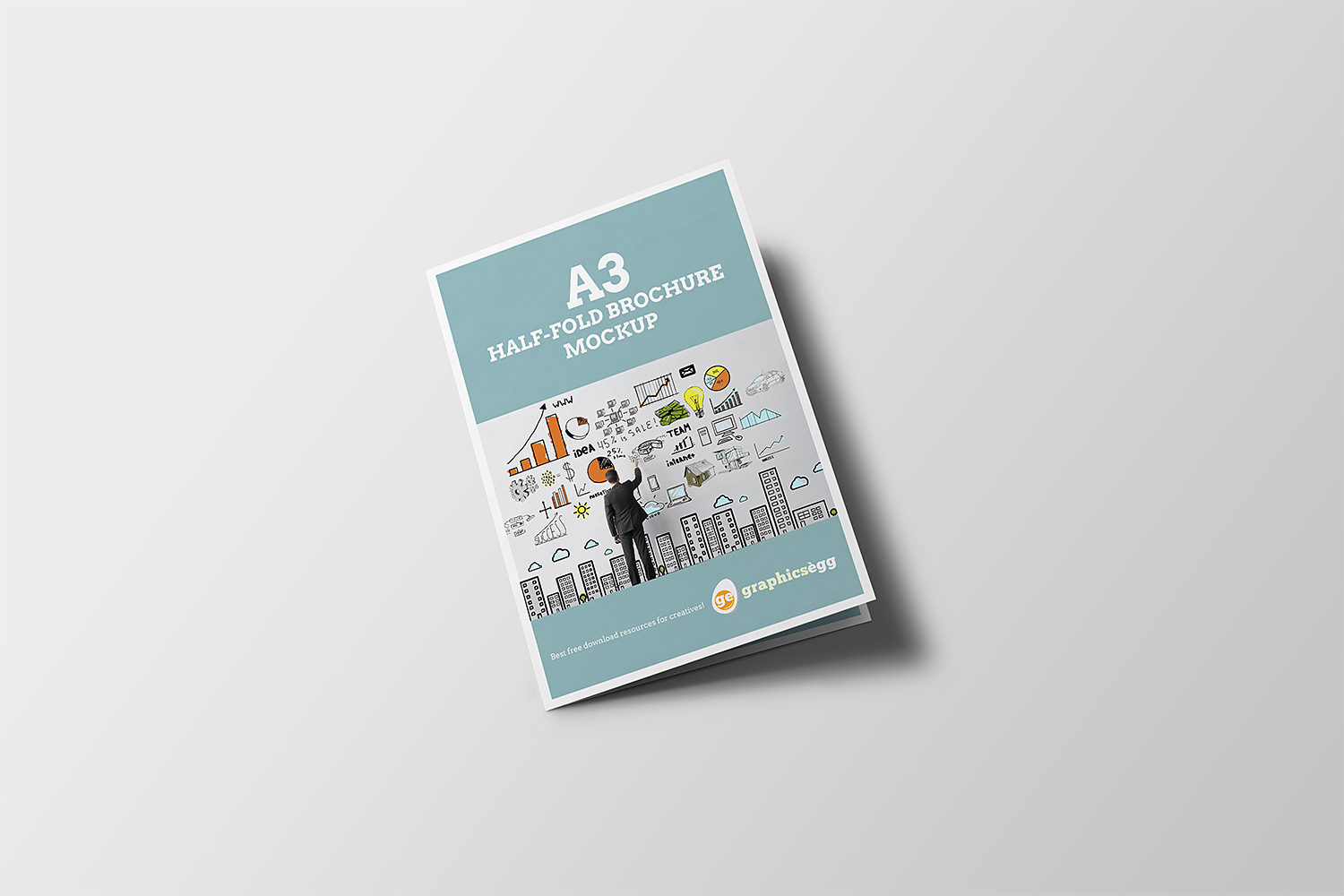 A3 Half-fold Brochure Mockup Free