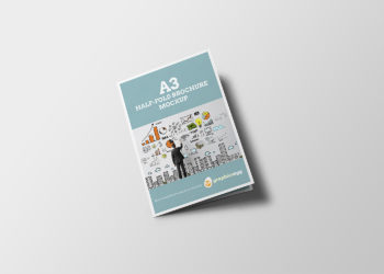 A3 Half-fold Brochure Mockup Free