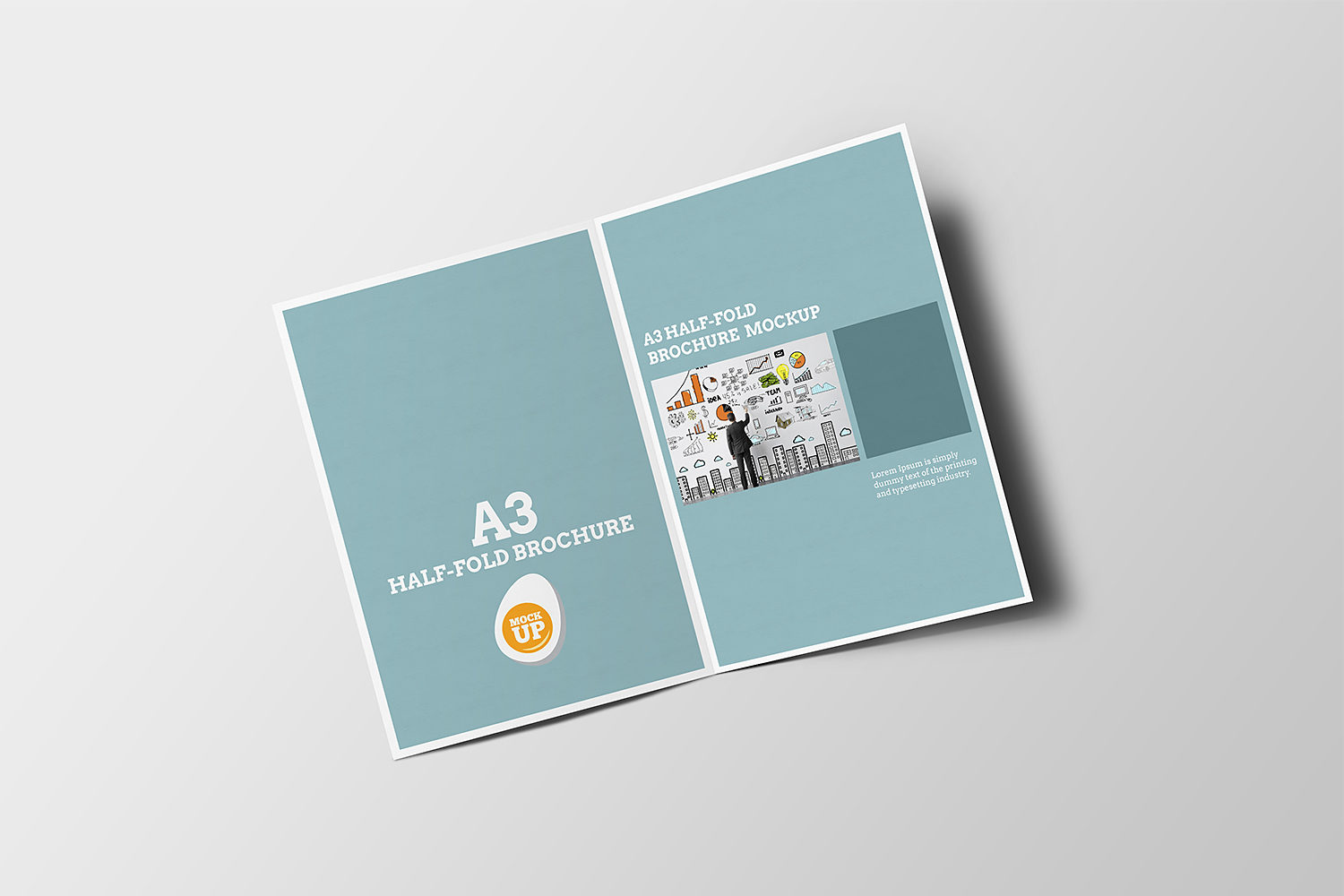 Download A3 Half-fold Brochure Mockup Free | Mockup World HQ