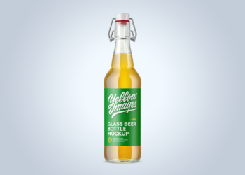 Clear Glass Beugel Beer Bottle Mockup