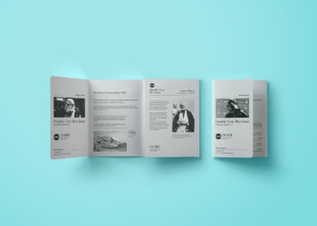 Double Gate Fold Brochure Free Mockup