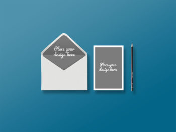 Envelope with Greeting Card Presentation Mockup