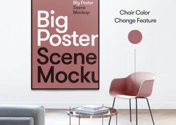 Free Big Poster Scene Mockup