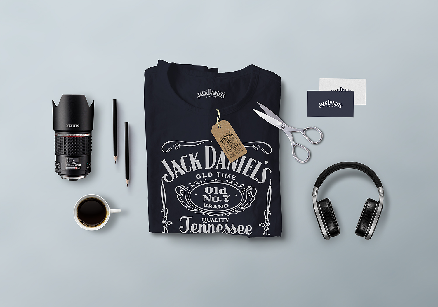 Free Branding T-Shirt Scene Mockup PSD