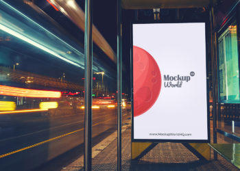 Free Bus Stop Billboard Mockup