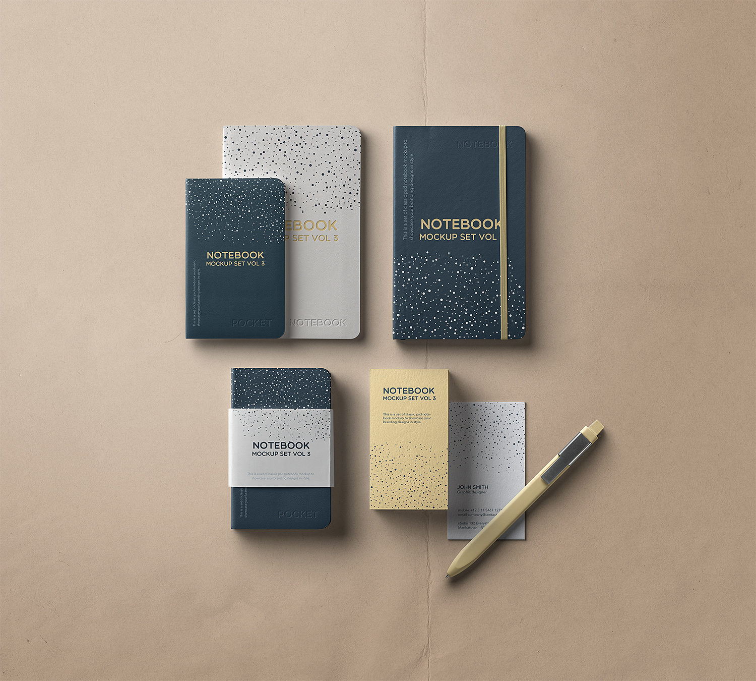 Download Free Notebook Mockup Set | Mockup World HQ