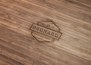 Wood Engraved Logo Mockup