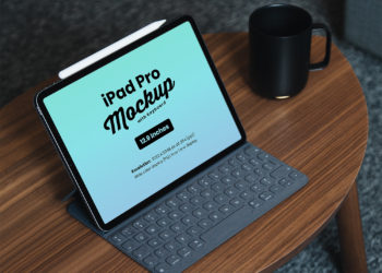 Free New iPad Pro Mockup with Keyboard