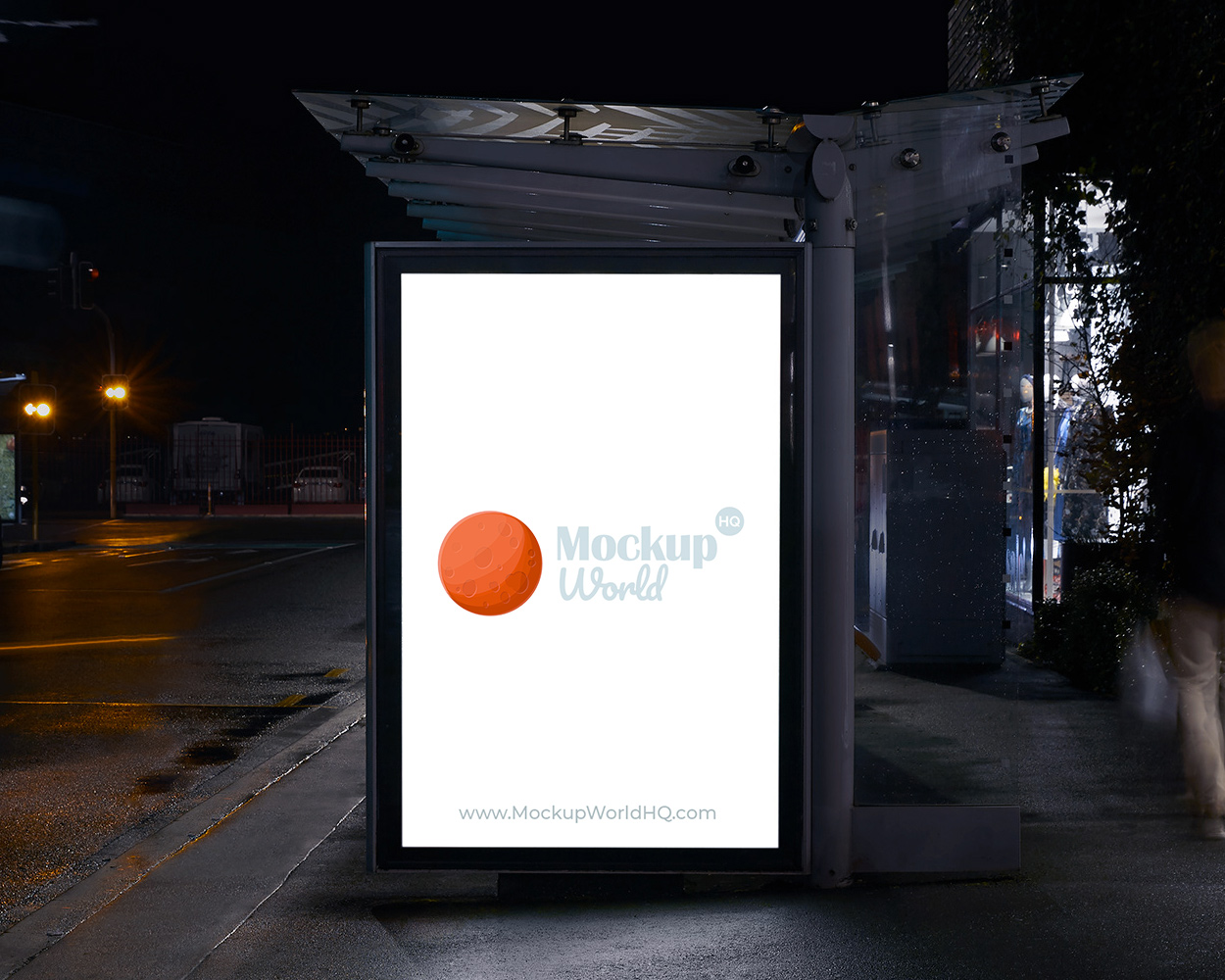 Bus Shelter Poster PSD Mockup