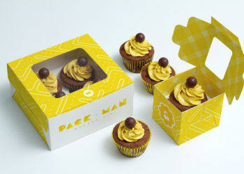 Free Cupcake Boxes Mockup