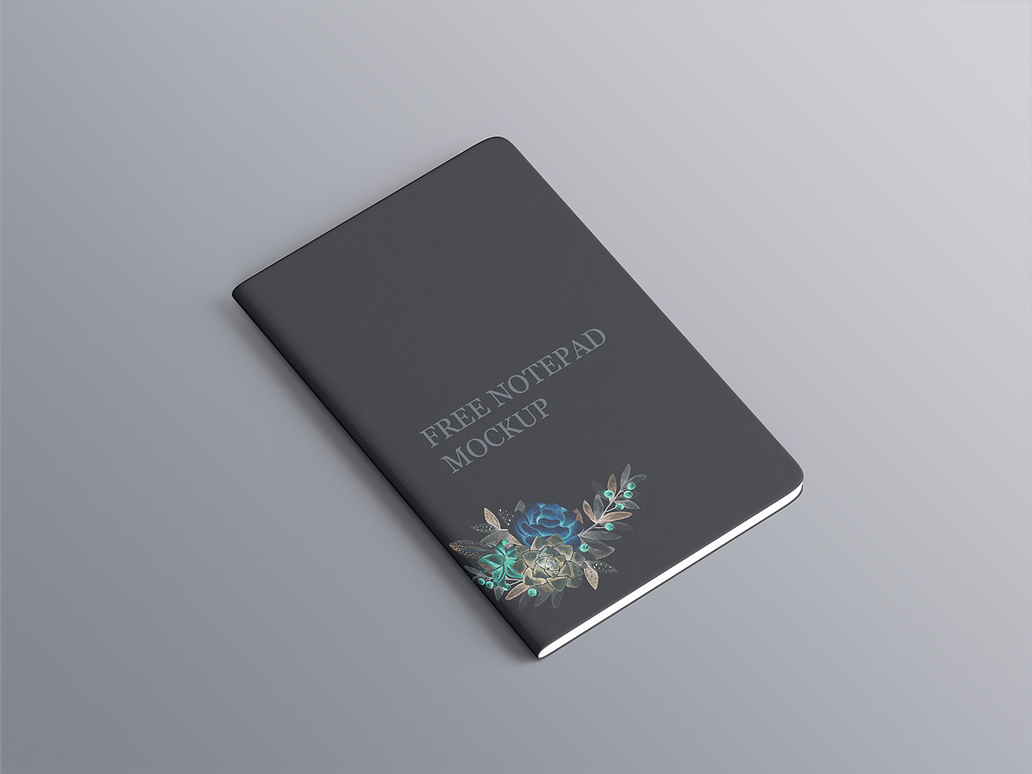 Free Notepad Mockup with Rounded Corners