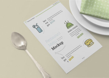 Free Restaurant Menu Card Mockup