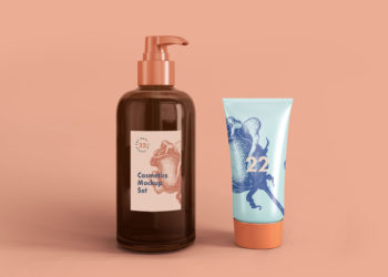 Free Soap Dispenser & Cream Tube Cosmetic Mockup