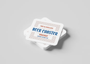 Free Square Beer Coaster Mockup