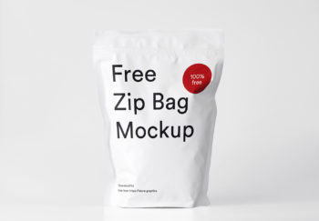 Free Zip Bag Pouch Package Mockup