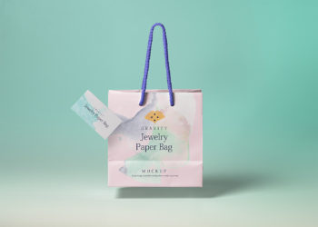 Gravity Shopping Bag with Business Card Mockup