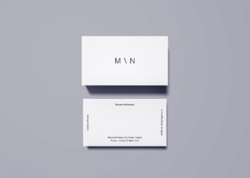 Overhead Business Card Mockup