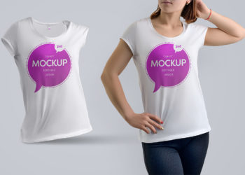 Woman T-Shirt Free PSD Mockup